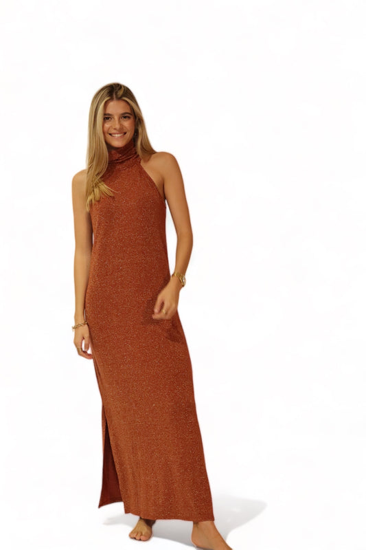 Vestido Halter Terracota